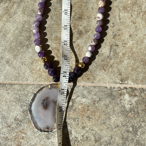 Barse Amethyst and Agate Necklace - Picture 7 of 7
